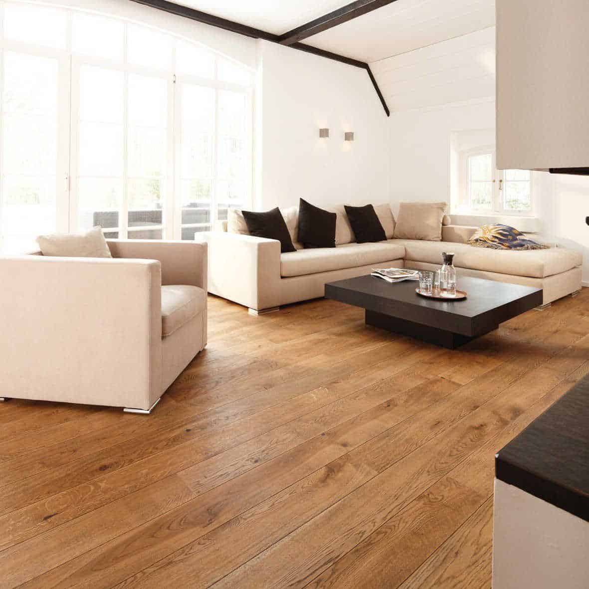 Parquet rovere: naturale spazzolato prefinito, linea natura Disegno Flutuante pavimento