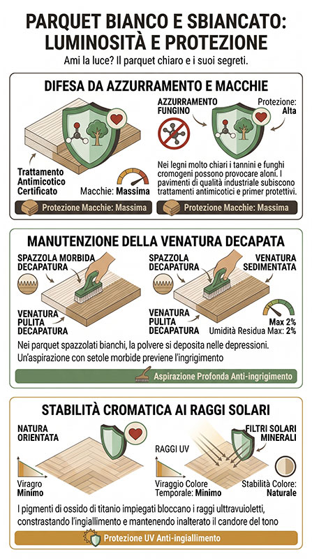 Infografica sul parquet chiaro e i suoi segreti