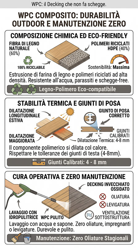 Infografica sul wpc il decking che non fa schegge
