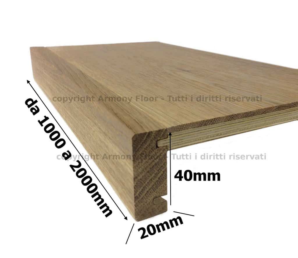 Rivestimento scale in legno: toro scalino in rovere massello Costo scala in legno