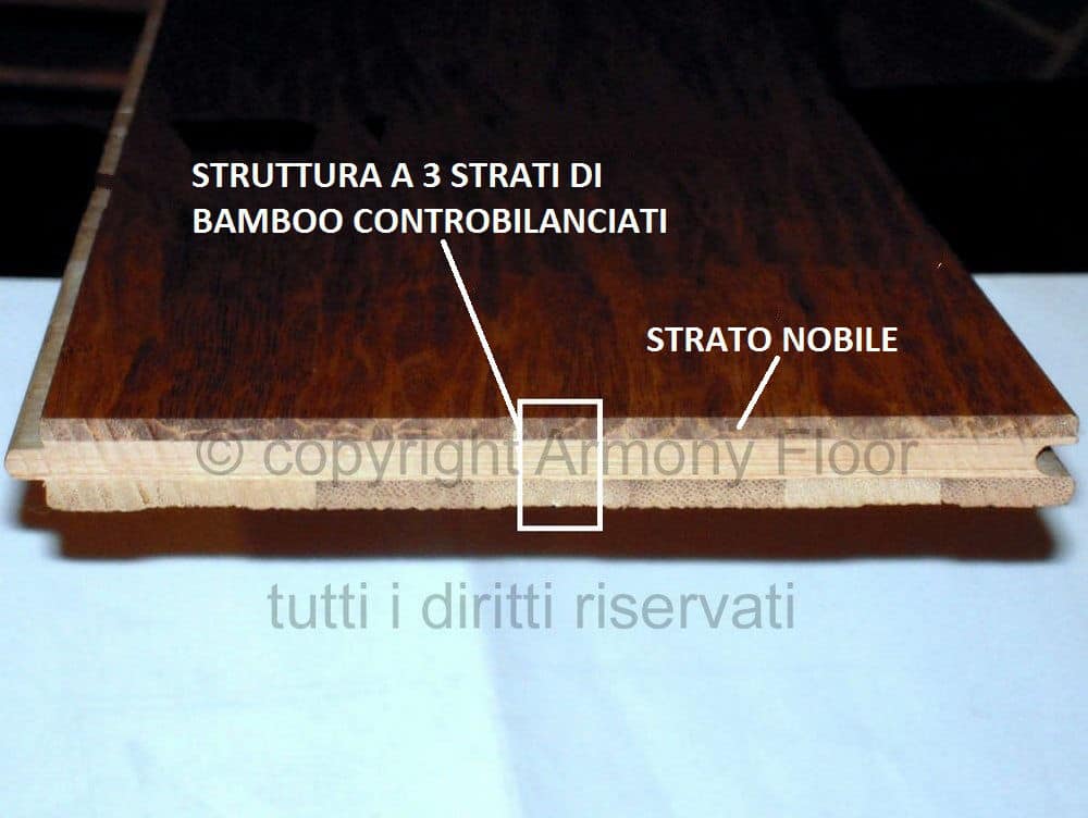 Sezione parquet tre strati