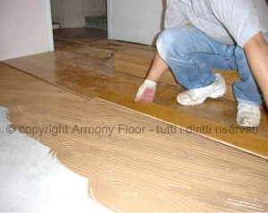 Parquet installation glued