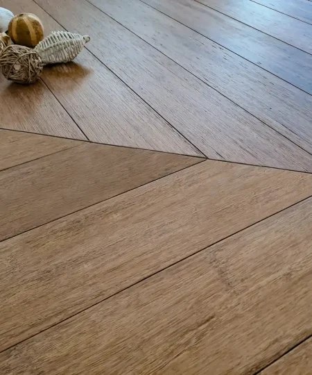 parquet bamboo spina francese 45 strand woven thermo venatura classica listone prefinito con supporto 01