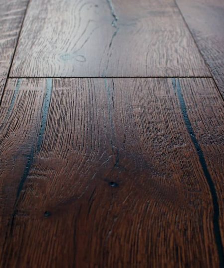 parquet rovere dark brown maxiplancia linea artigianale rustico con spaccature 02