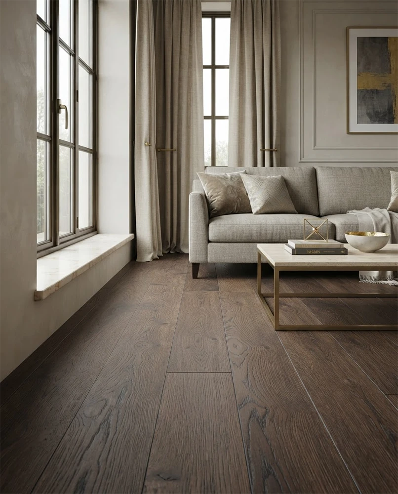 rovere nobile parquet rovere massello colore castagno anticato con nodi maxiplancia di spessore 12 00