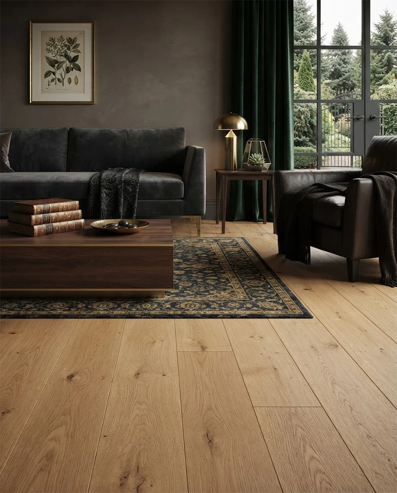 rovere nobile parquet rovere massello colore ocra con nodi maxiplancia di spessore 12 00
